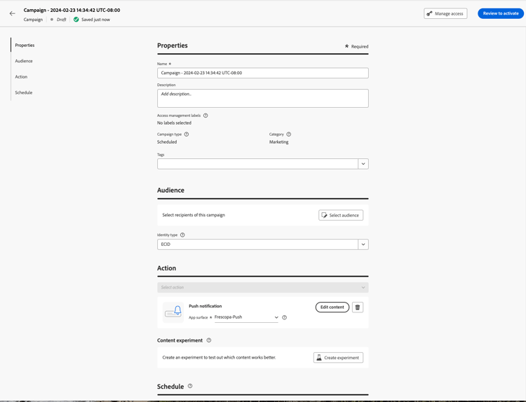 Kampagneneigenschaften