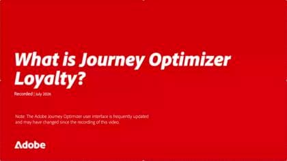 Journey Optimizer-Treue entdecken