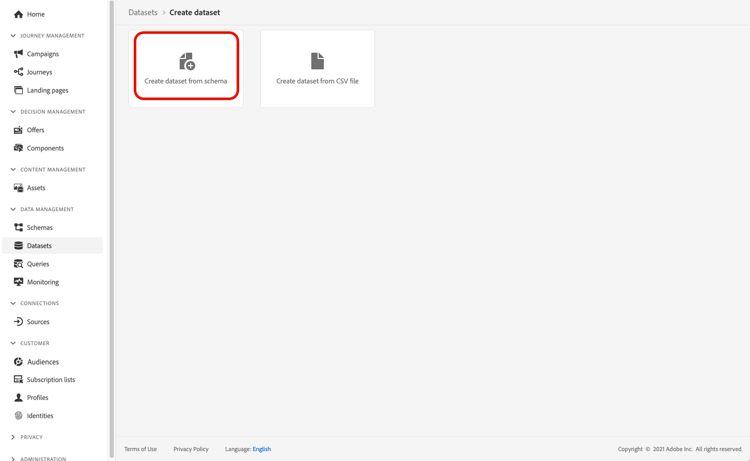 Option Datensatz aus Schema erstellen