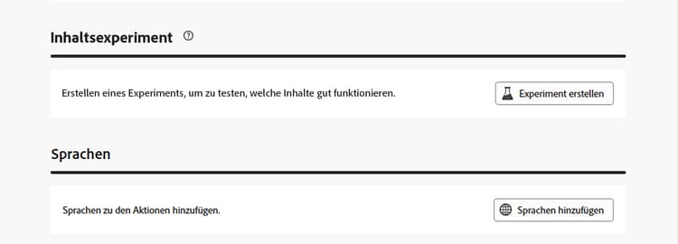 Bild, das den Abschnitt „Inhaltsexperiment“ zeigt