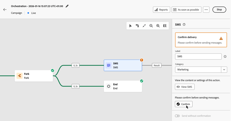 Bild, das die Schaltfläche Bestätigen zeigt
