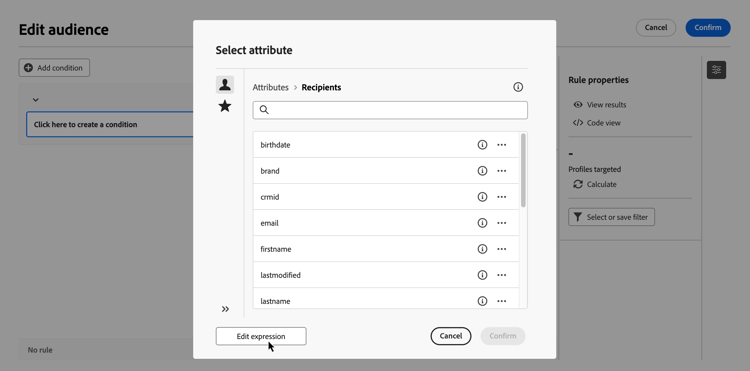 Ausdruckseditor für Attributfeld