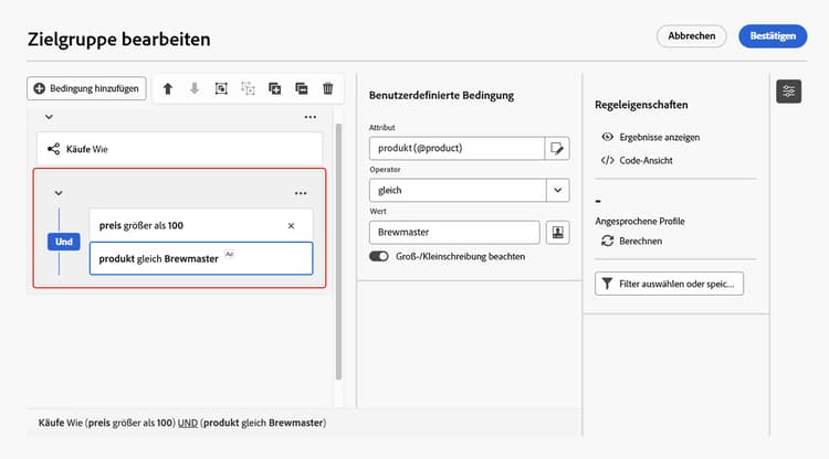 Screenshot der Tabelle „Käufe“