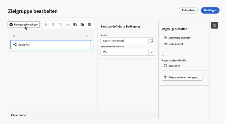 Screenshot der Tabelle „Käufe“