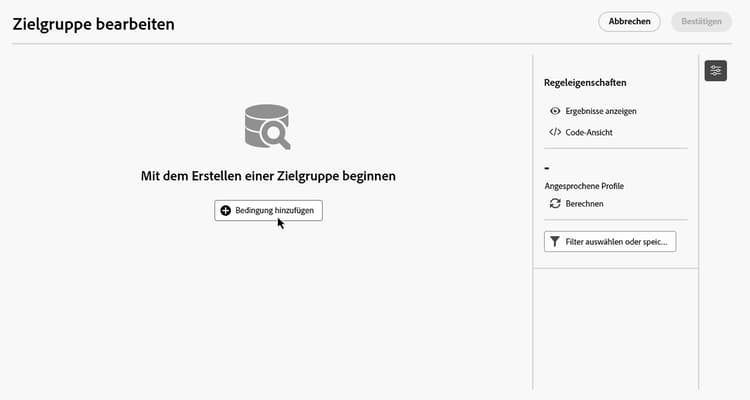 Bild, das den Regel-Builder zeigt
