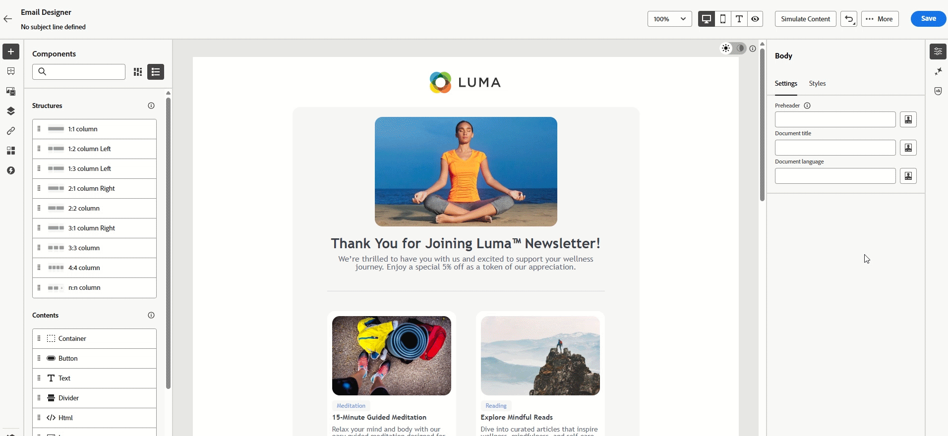 Animierte Demonstration des KI-Assistenten, der Inhalte in mehreren Sprachen generiert, einschließlich Französisch, Spanisch und Deutsch