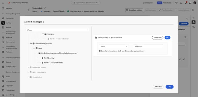 Hinzufügen von Profilattribut-Ausstiegskriterien zu einer pausierten Journey