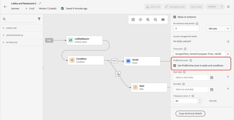 Konfiguration der Profilzeitzone in Datenquellen für personalisierte Zeitplanung