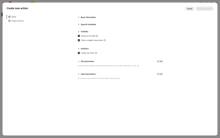 Aktion erstellen - Analyse der Benutzerabsicht