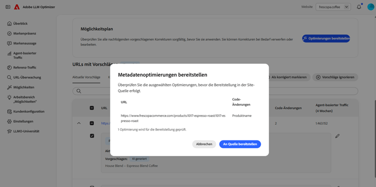 Dialogfeld Anreicherungen anwenden