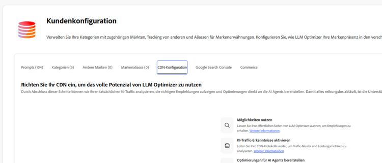 Navigieren zu „Kundenkonfiguration“