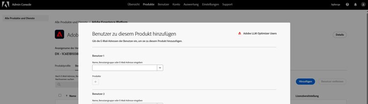Hinzufügen von Benutzenden zu einem Produktprofil