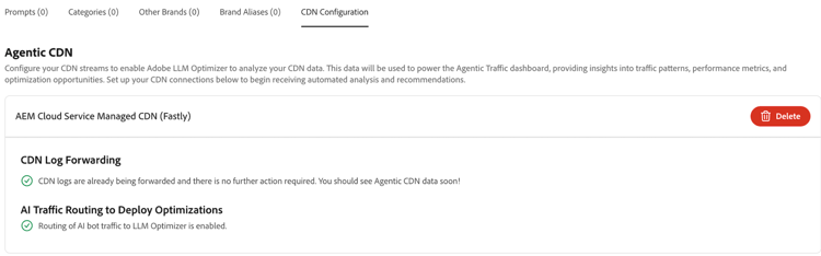 KI-Traffic-Routing-Status mit aktiviertem Routing
