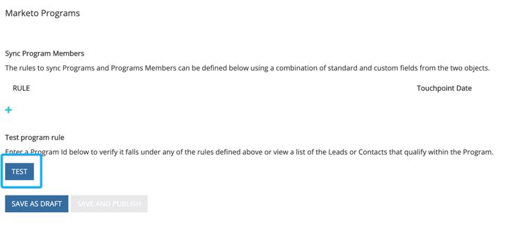 1. Klicken Sie zum Ausführen eines Tests wie abgebildet auf die Schaltfläche TEST