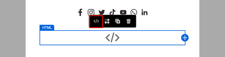 Öffnen Sie den Code-Editor, um die HTML hinzuzufügen