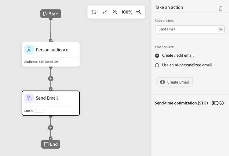 Aktion durchführen - E-Mail senden