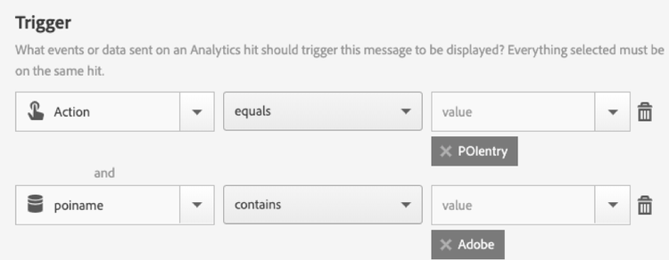 Trigger parameters