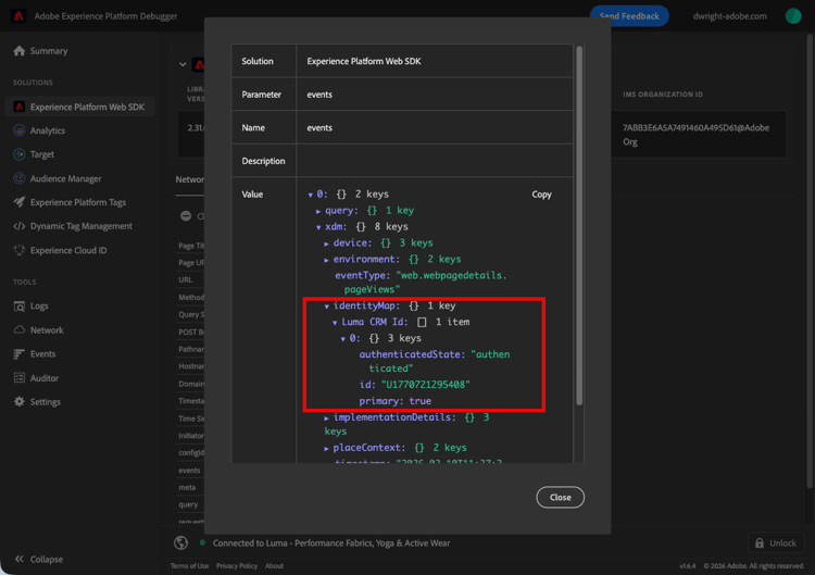 Validieren der Identität im Debugger