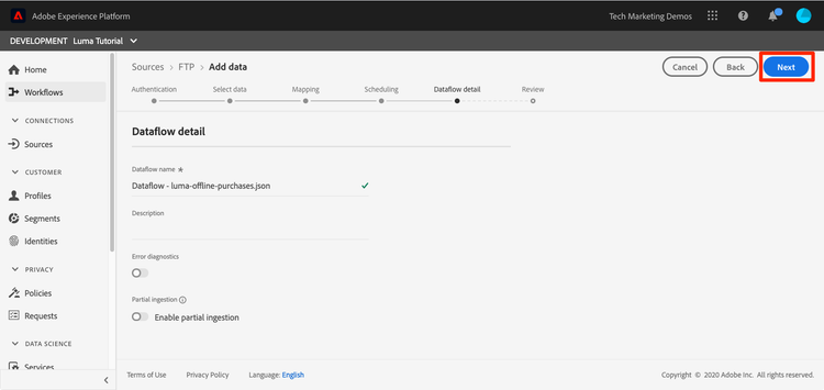 Details Ihres Datenflusses bearbeiten