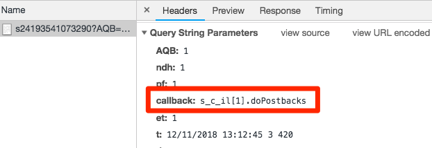 AA-Anforderung – „callback“-Parameter