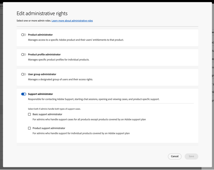 Administratorrechte bearbeiten