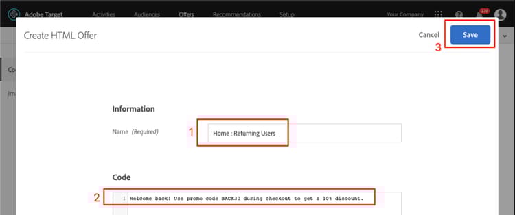Erstellen eines HTML-Startangebots