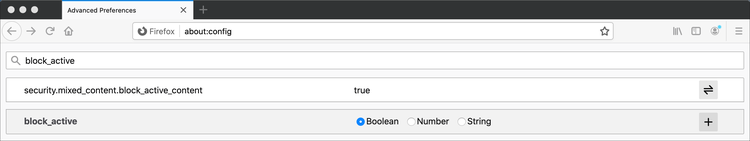 Firefox-Einstellung „block_active“