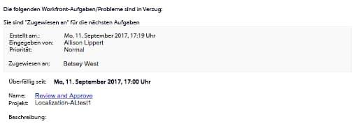 Automatische Erinnerung