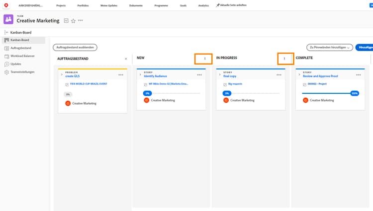 Kanban-WIP-Beschränkungen