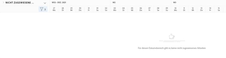 nicht zugewiesener Arbeitsbereich