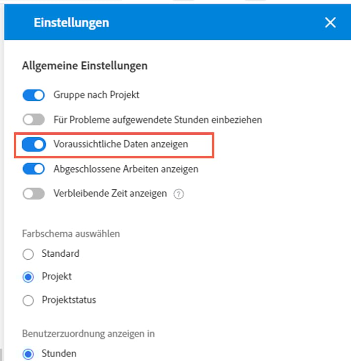 Prognostizierte Daten anzeigen