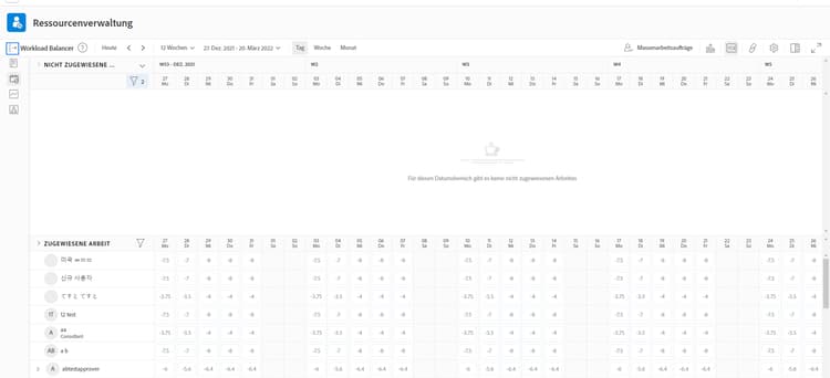 nicht zugewiesener Bereich