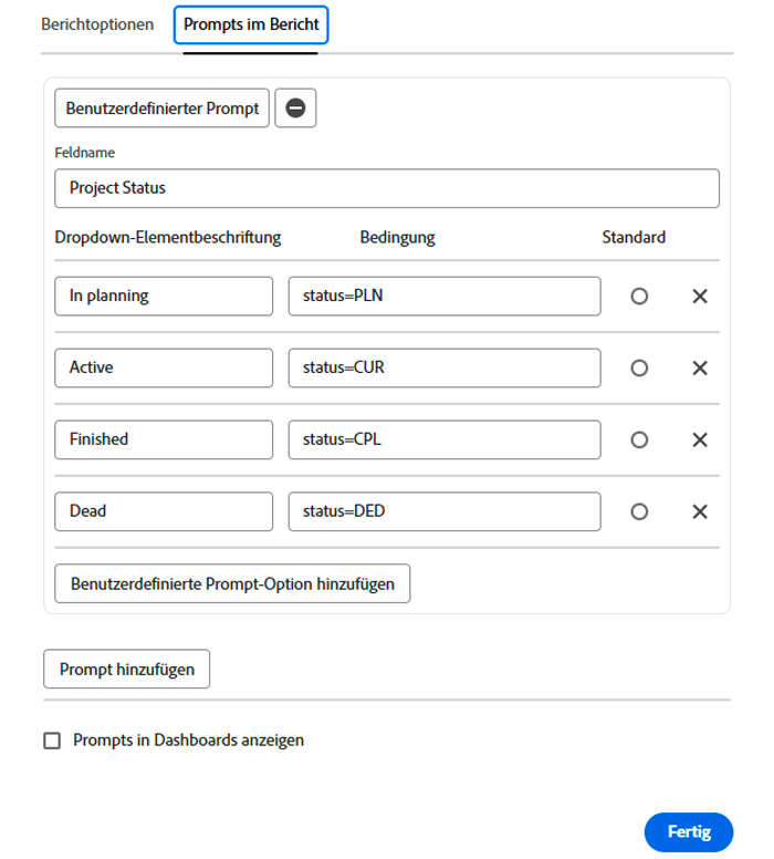 Ein Screenshot des Bildschirms zum Erstellen eines neuen Filters im Textmodus