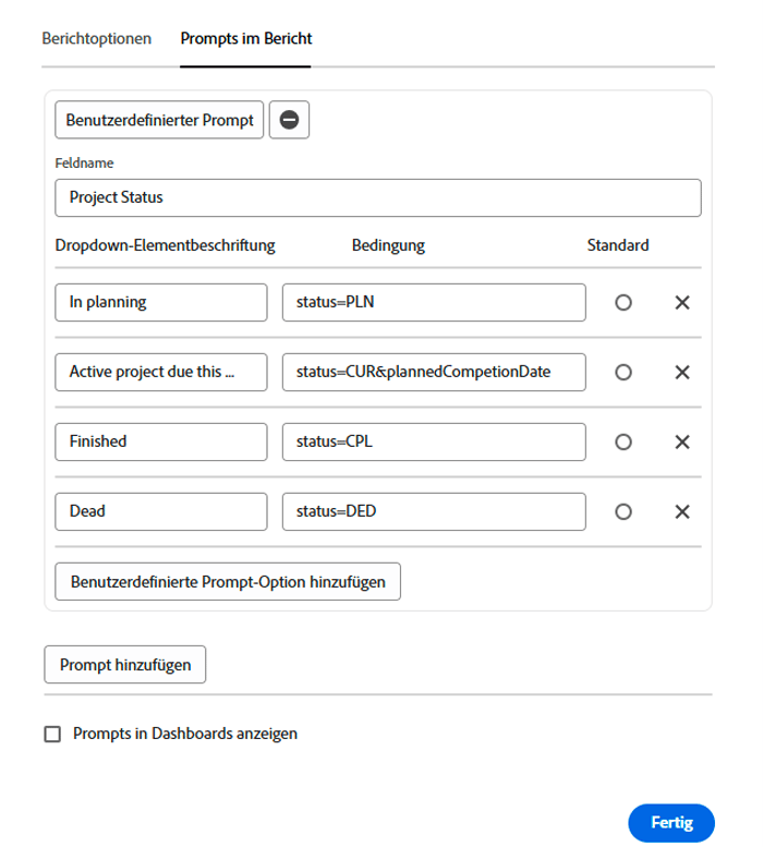 Ein Screenshot des Bildschirms zum Erstellen eines neuen Filters im Textmodus