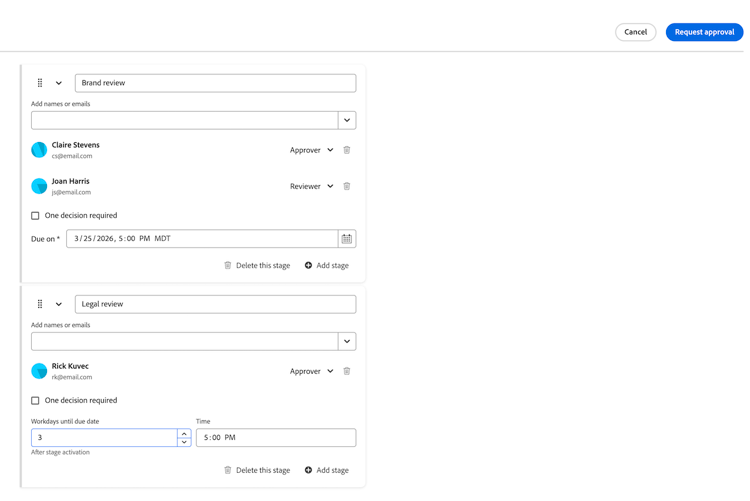 Genehmigung anfordern
