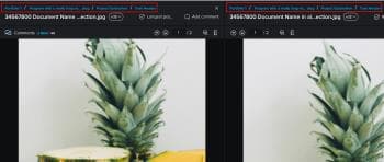 Korrekturabzüge vergleichen - Breadcrumbs