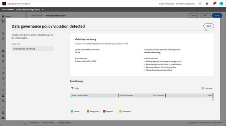 Durchsetzen von Richtlinien zur Datennutzung