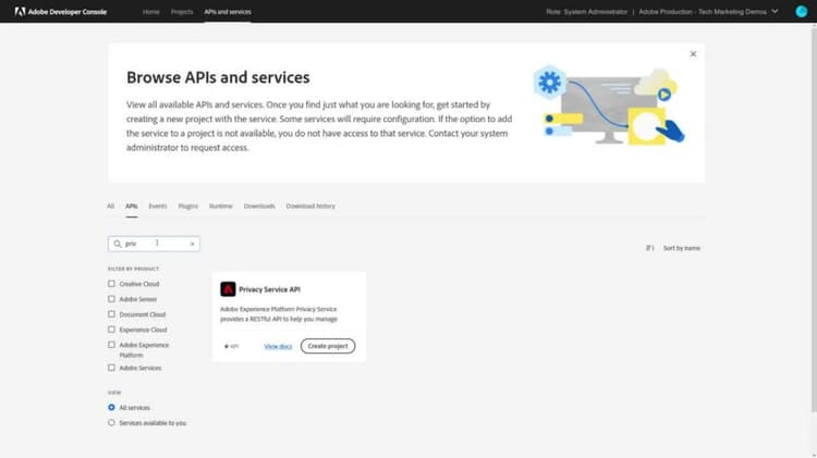 Erste Schritte mit der Privacy Service-API