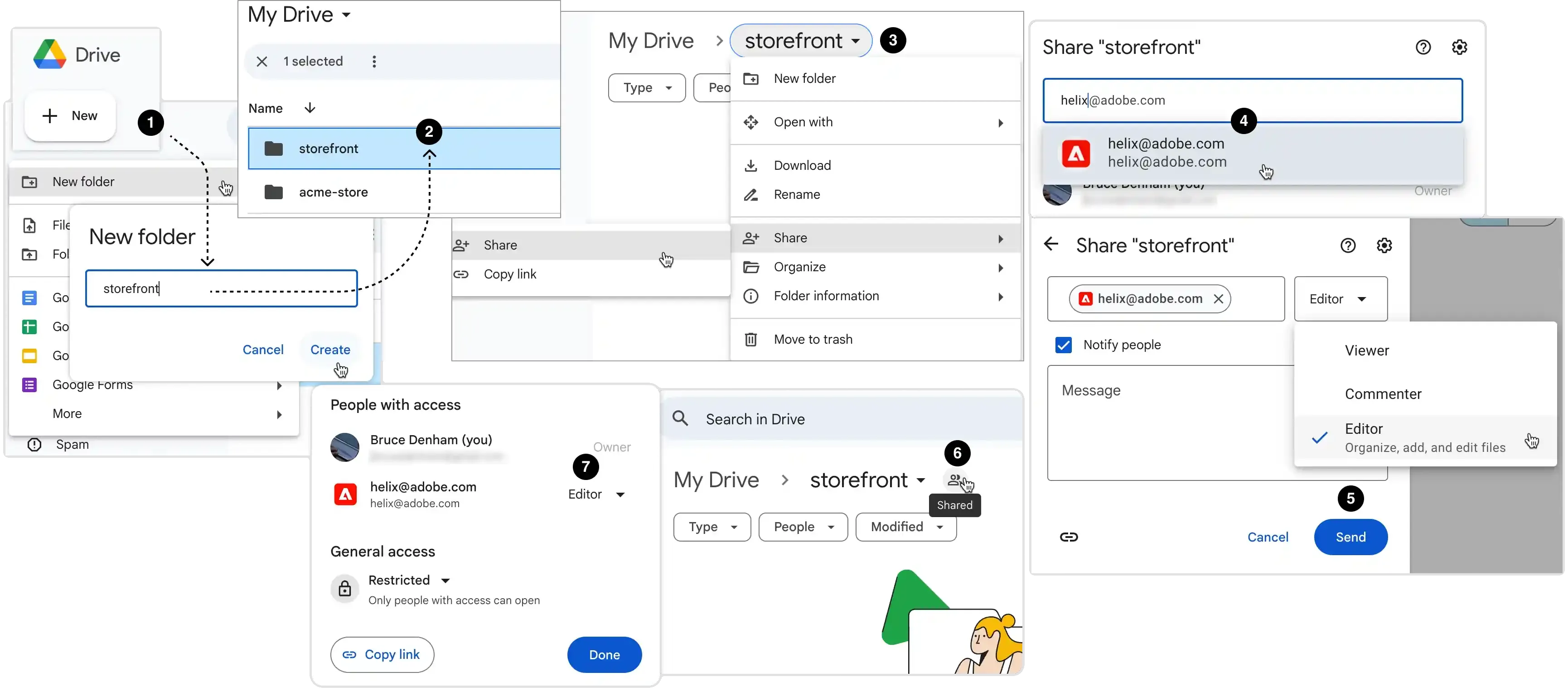 Create and Share your Google Drive content folder.