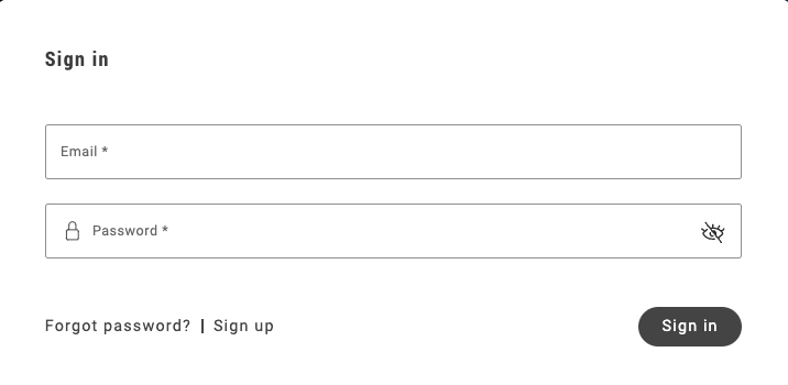 SignIn standard login container