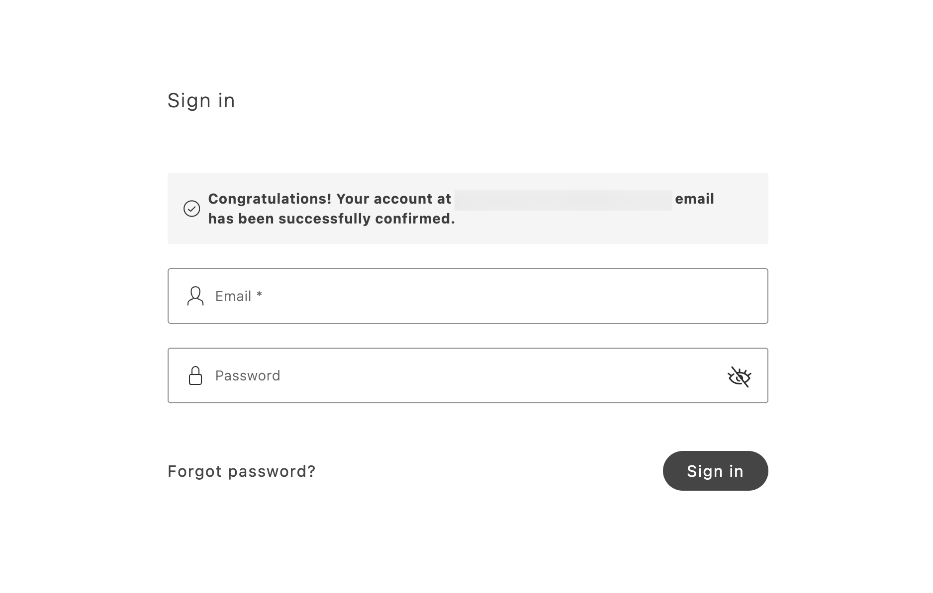 SignIn standard login container