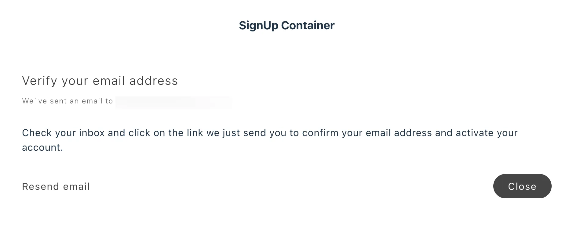 SignUp container