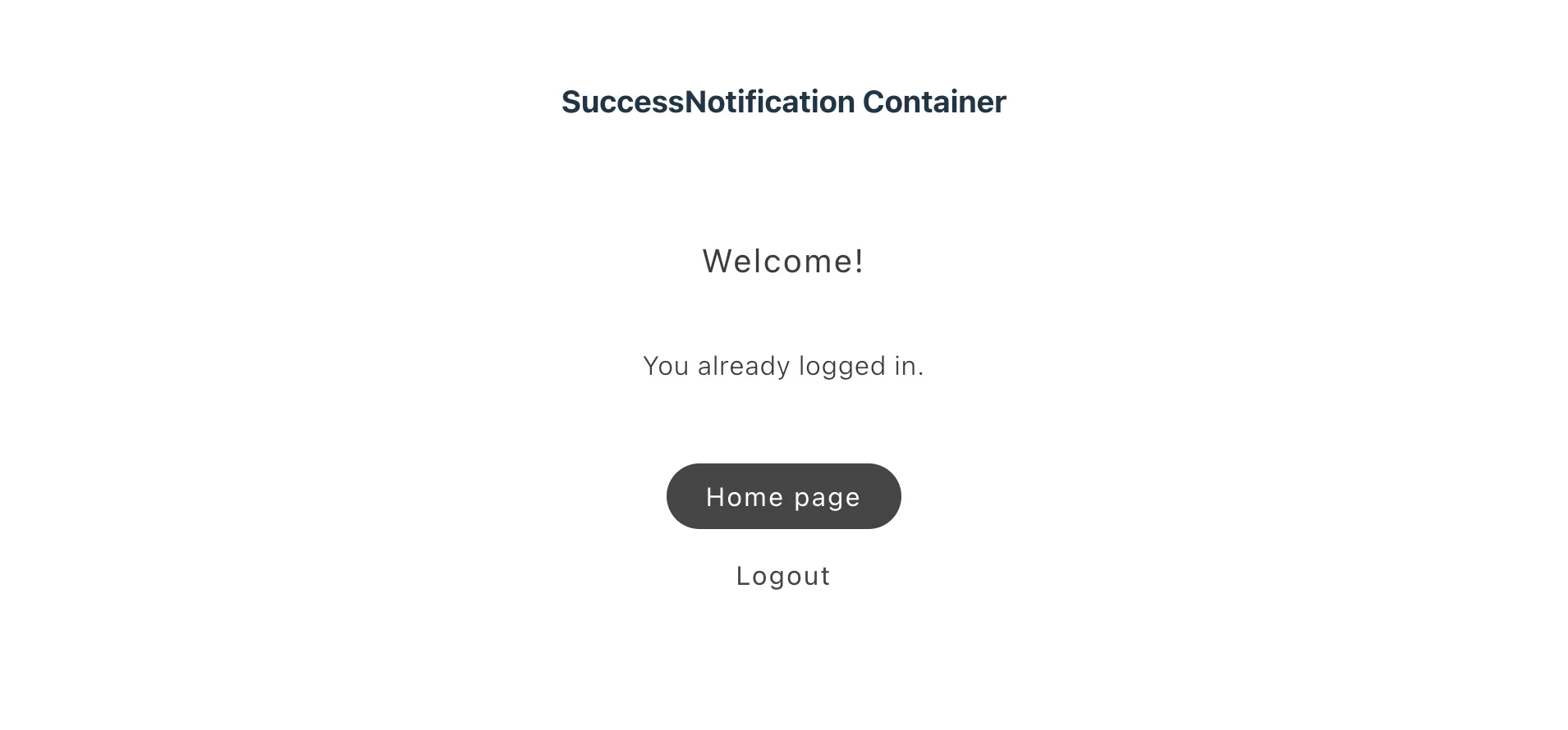 SuccessNotification container