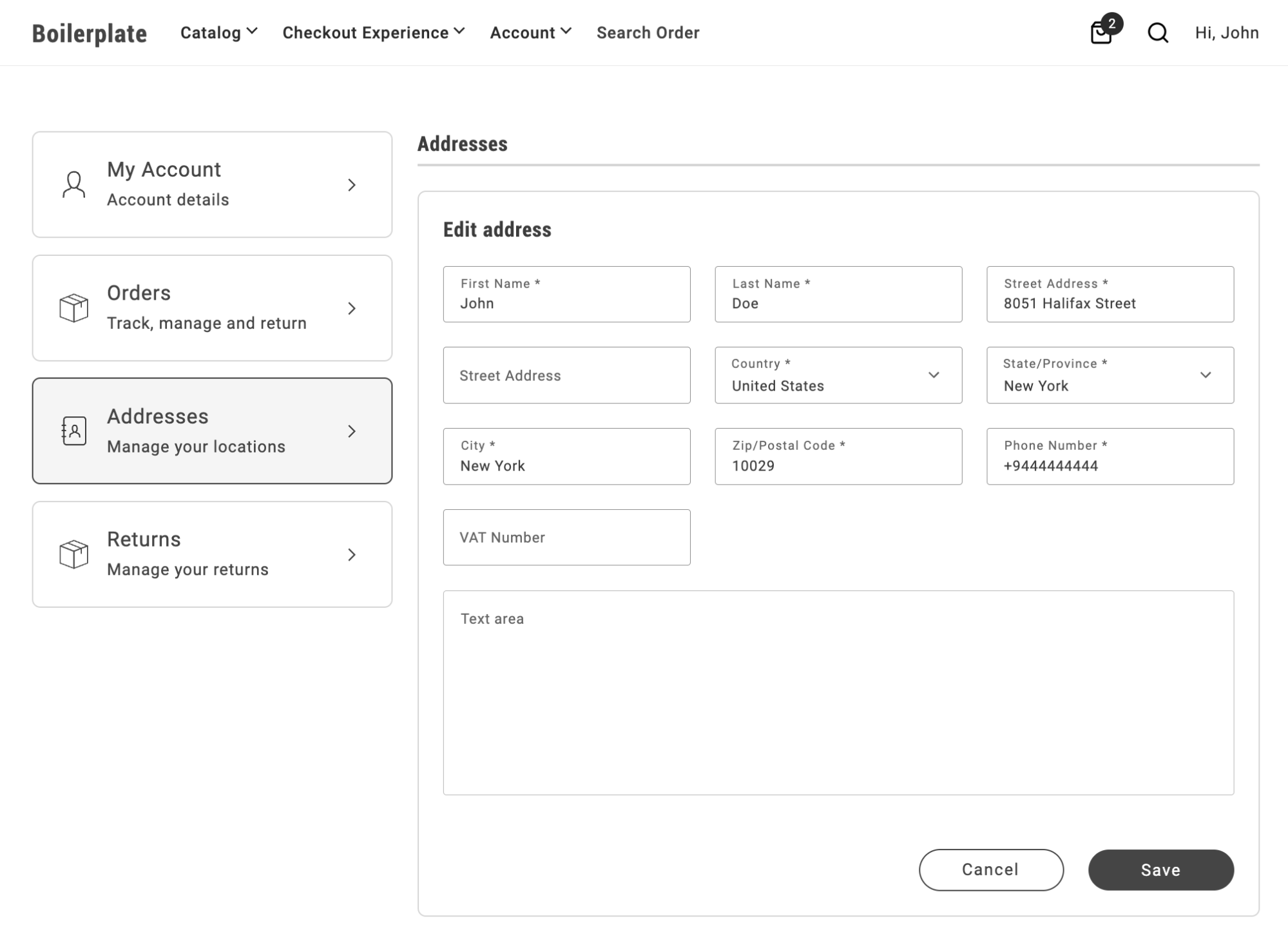 Three column layout with full width text area