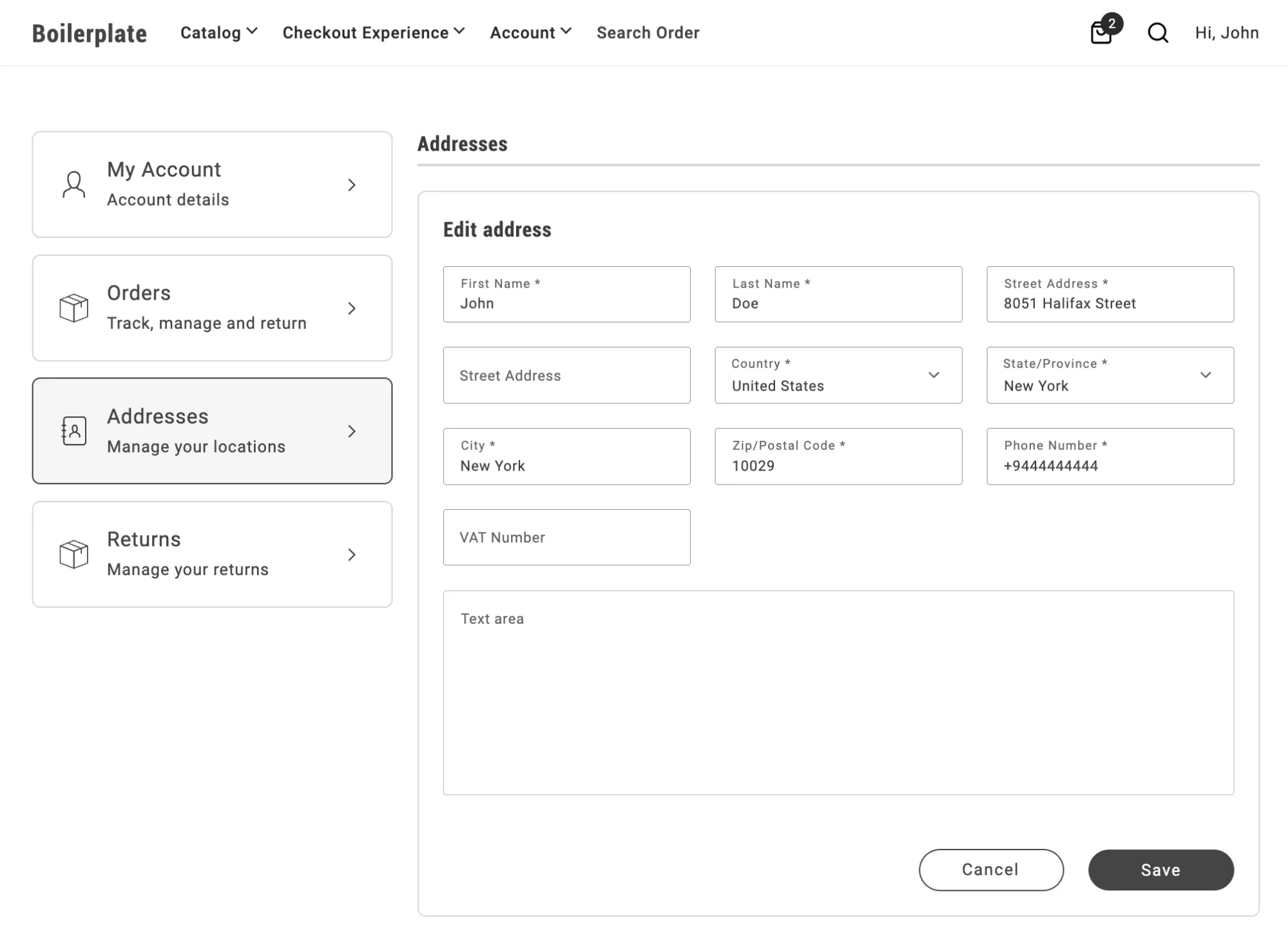 Three column layout with full width text area