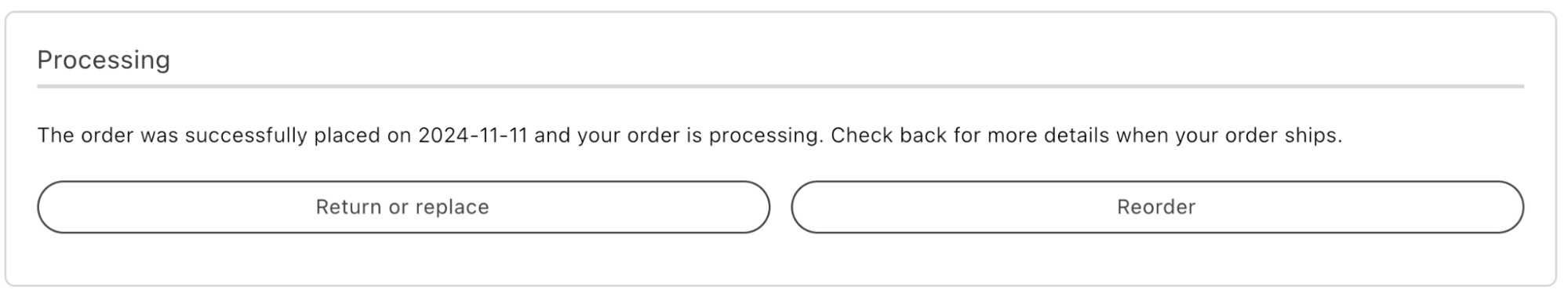 OrderStatus container
