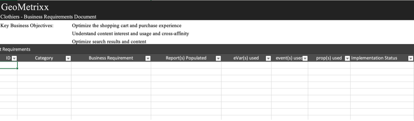 Document des exigences commerciales