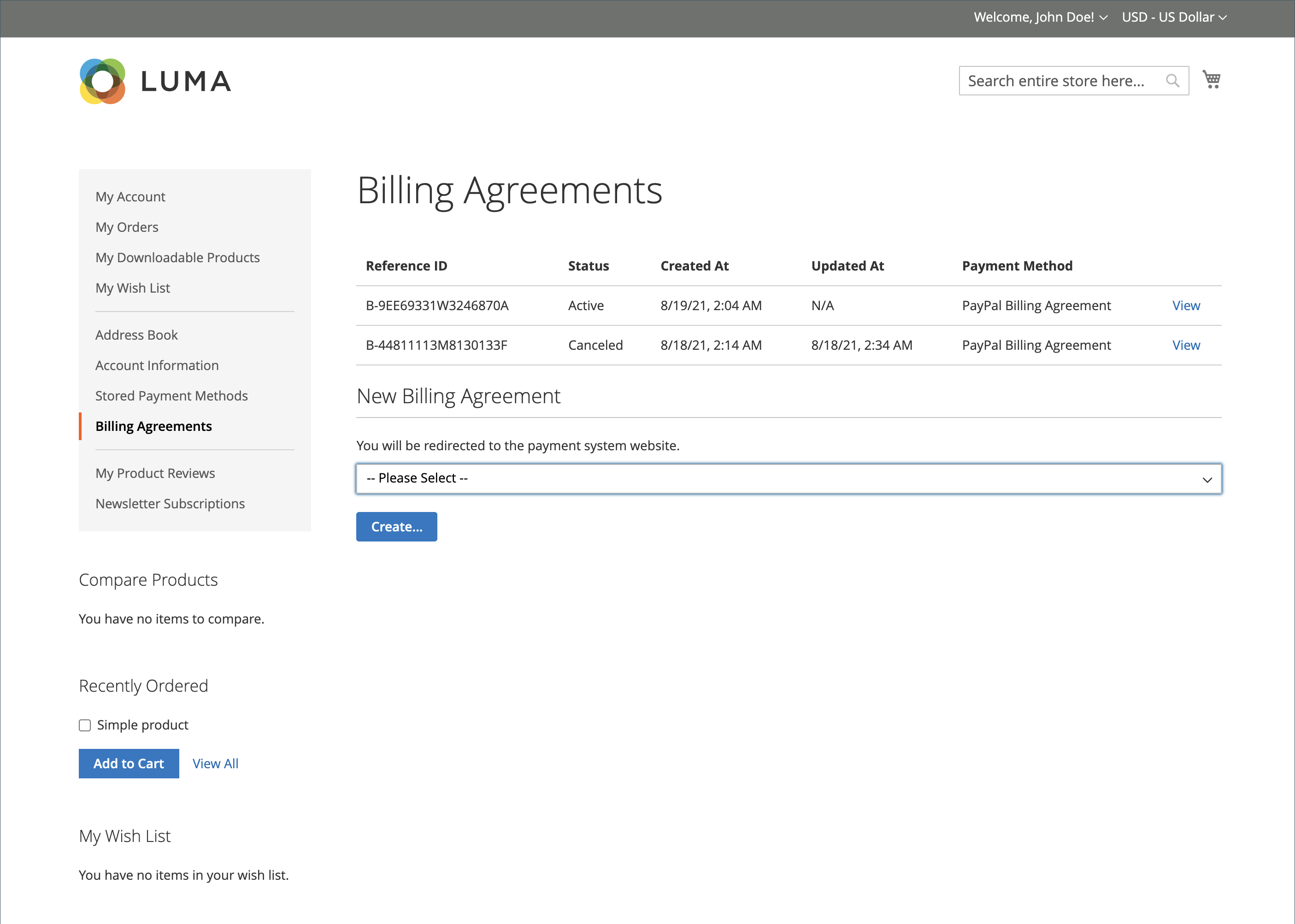 PayPal Billing Agreements | Adobe Commerce