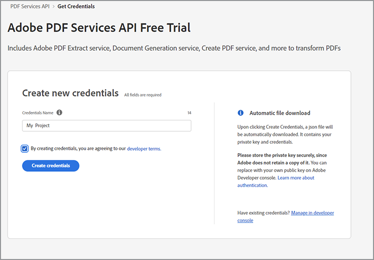 Getting Credentials For Microsoft Power Automate Adobe Document Cloud