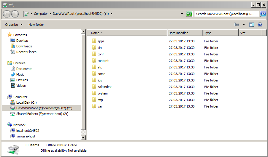 acess files from webdav client